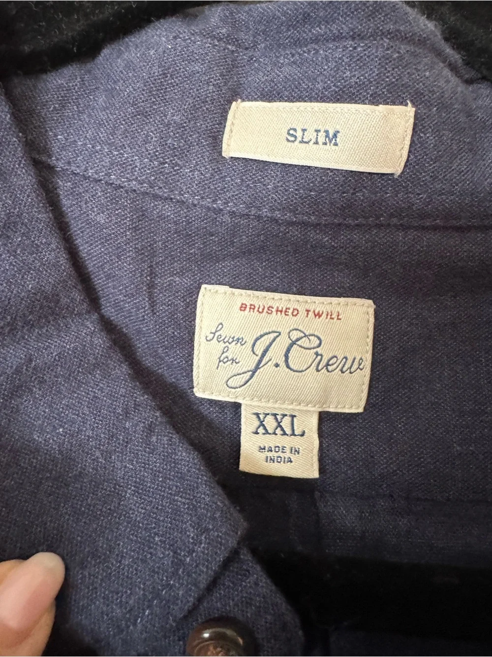 J Crew Brushed navy twill shirt Size XXL - Picture 3 of 3